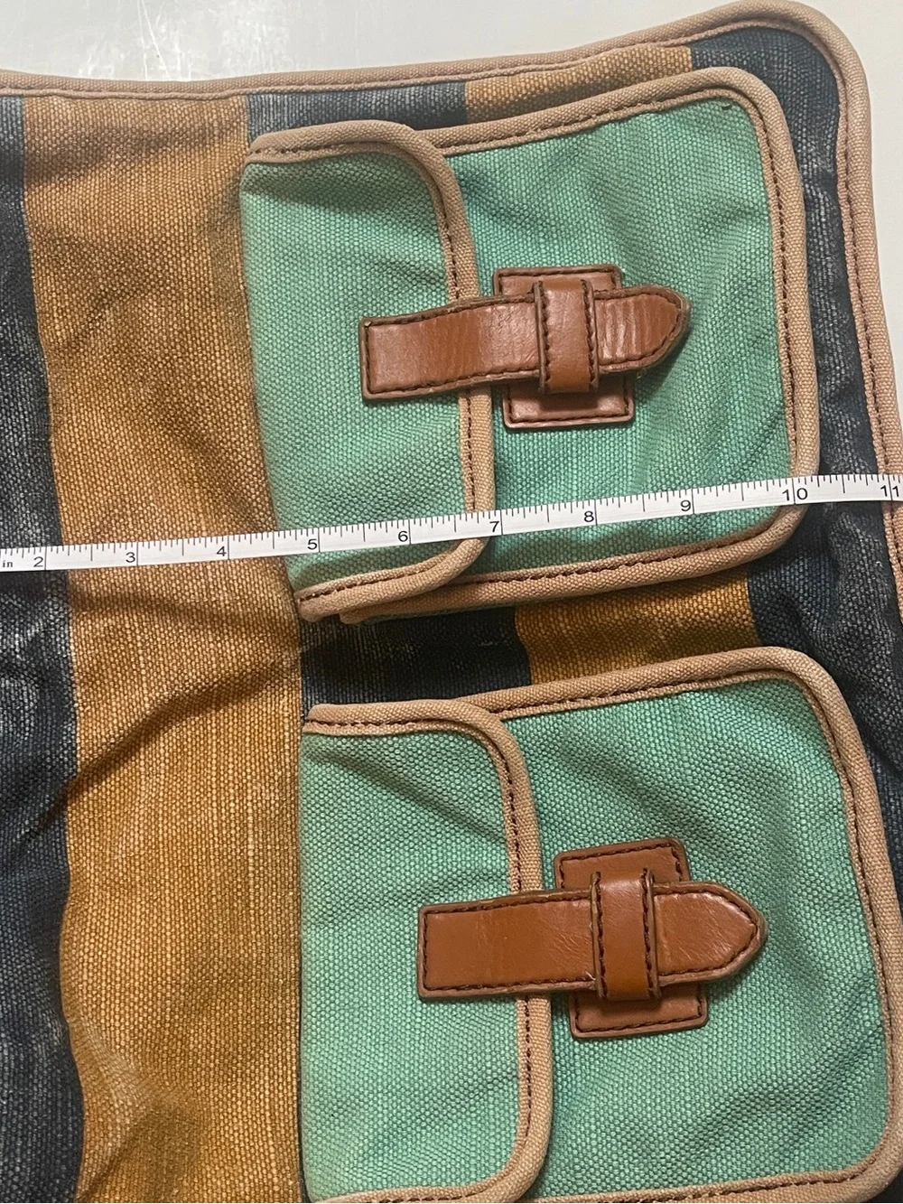 Fossil Vintage Canvas Two-Pocket Tote Bag